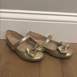 Gold Glitter Kids Shoes with Bow